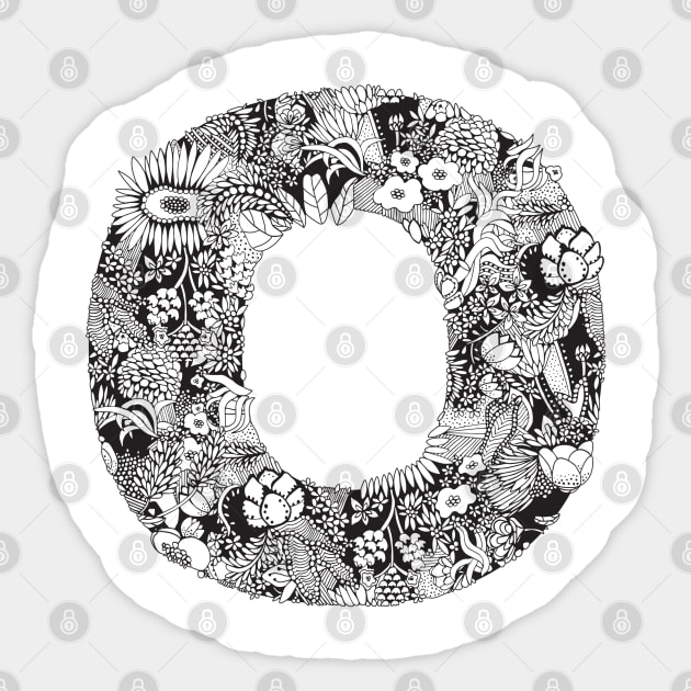 Floral Letter O Sticker by HayleyLaurenDesign